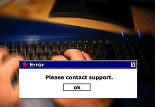 screen with error box